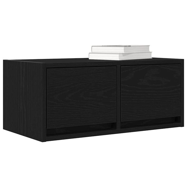 vidaXL TV Cabinet Black Oak 60x31x25.5 cm Engineered Wood