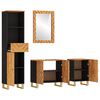 vidaXL 4 Piece Bathroom Cabinet Set Brown and Black Solid Wood Mango