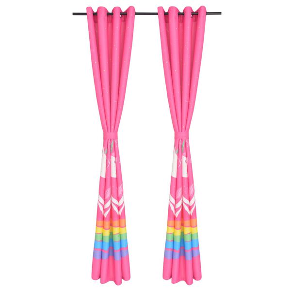 vidaXL Children's Printed Blackout Curtains 2 pcs 140x240 cm Pink