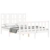 vidaXL Bed Frame without Mattress White Double Solid Wood Pine