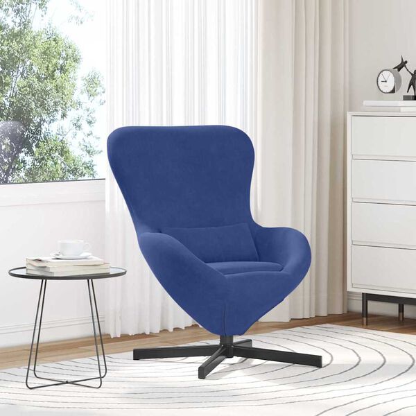 vidaXL Egg Chair Police Blue 63 x 73 x 90 cm Velvet