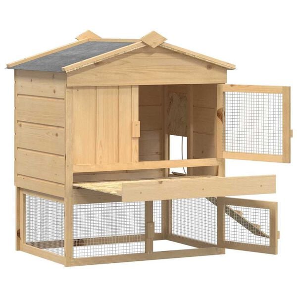 vidaXL Chicken Coop Brown 75 x 60 x 89 cm Solid Pine Wood