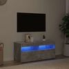 vidaXL TV Cabinet with LED Lights Concrete Grey 90x35x40 cm