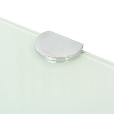 vidaXL Corner Shelves 2 pcs with Chrome Supports Glass White 45x45 cm