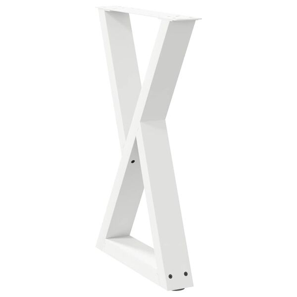 vidaXL Dining Table Legs 2 pcs White 60x(72-73.3) cm Steel