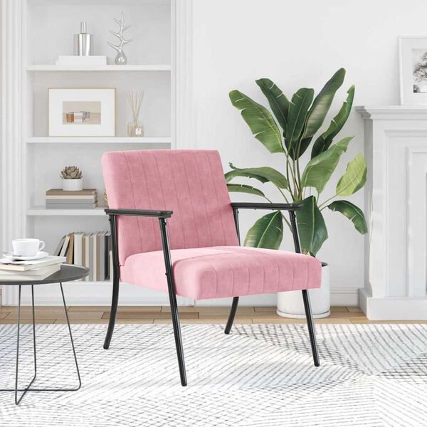 vidaXL Armchair Pink 59 x 75 x 78 cm Velvet