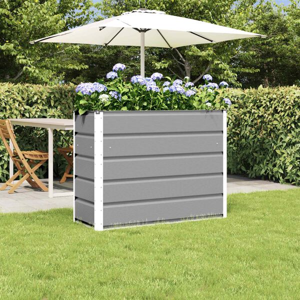 vidaXL Planter Light Grey 100 x 40 x 75 cm Steel
