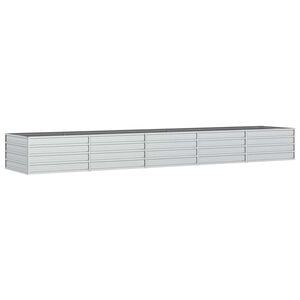 vidaXL Garden Raised Bed 400x80x45 cm Galvanized Steel Silver
