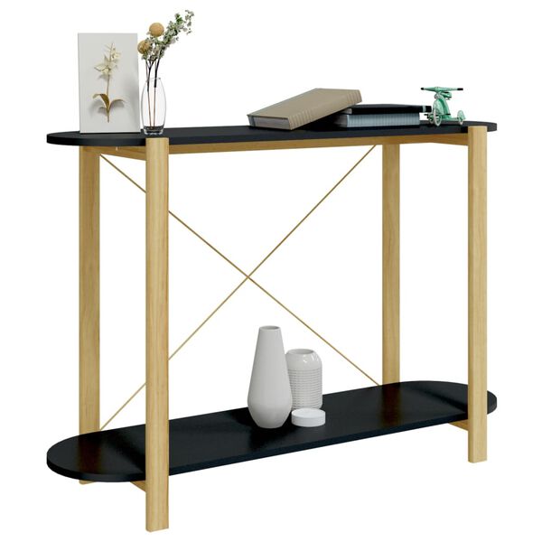 vidaXL Console Table Black 110x38x75 cm Engineered Wood
