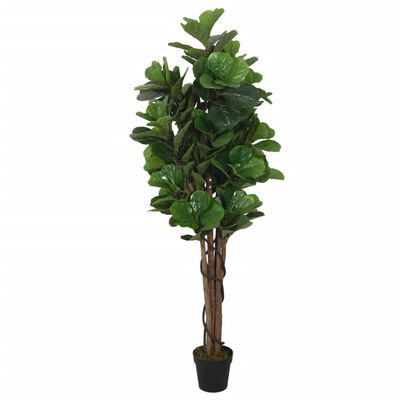vidaXL Artificial Fiddle Leaf Fig Tree 96 Leaves 80 cm Green