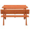 vidaXL Picnic Table for 4 Kids with Umbrella Hole Solid Wood Fir