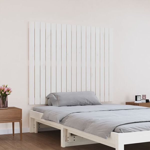 vidaXL Wall Headboard White 108x3x90 cm Solid Wood Pine