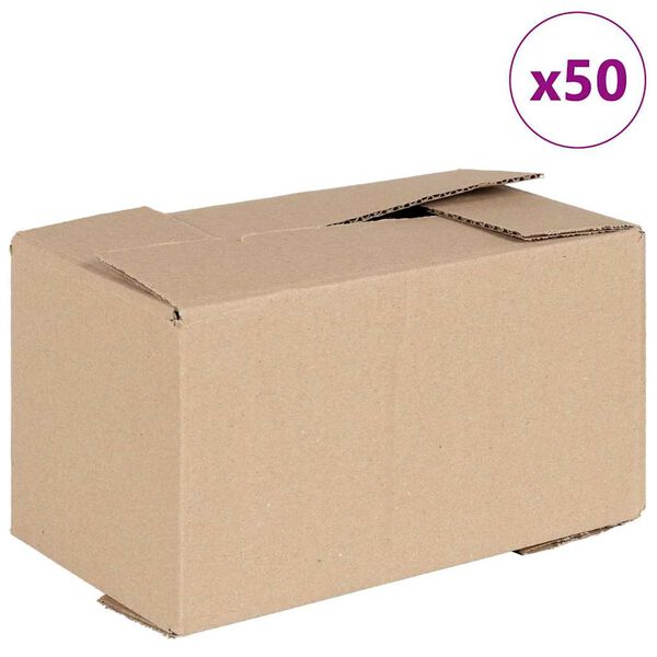 vidaXL Folding Box 50 pcs Natural 24 x 13 x 13 cm Cardboard