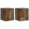 vidaXL Wall-Mounted Bedside Cabinet 2 pcs Smoked Oak 33 x 34.5 x 40 cm