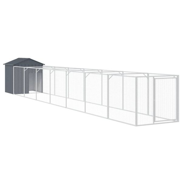 vidaXL Dog House with Roof Anthracite 117x813x123 cm Galvanised Steel