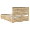 vidaXL Bed Frame with Drawer with Headboard Manual Engineered Wood