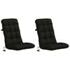 vidaXL 2-Piece High Back Chair Cushions VIANEN 100% Polyester Black