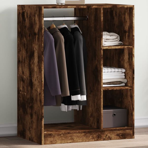 vidaXL Wardrobe Smoked Oak 77x48x102 cm Engineered Wood
