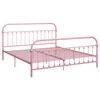 vidaXL Bed Frame without Mattress Pink Metal 180x200 cm Super King
