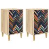 vidaXL Bedside Cabinet OMMEN 2 pcs Sonoma Oak 36 x 33 x 60 cm