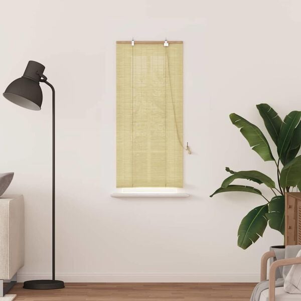 vidaXL Roller Blind with Curtains Manual Nature 60 x 160 cm Bamboo