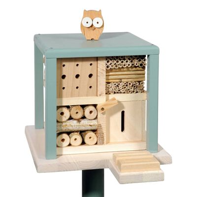 LUXUS-INSEKTENHOTELS Insect Hotel with Stand "Cube Friendly Owl Inn"