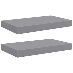 vidaXL Floating Wall Shelves 2 pcs Grey 40x23x3.8 cm MDF