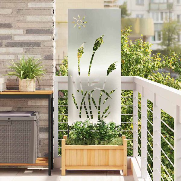 vidaXL Garden Privacy Screen Silver 50 x 140 cm Galvanised steel