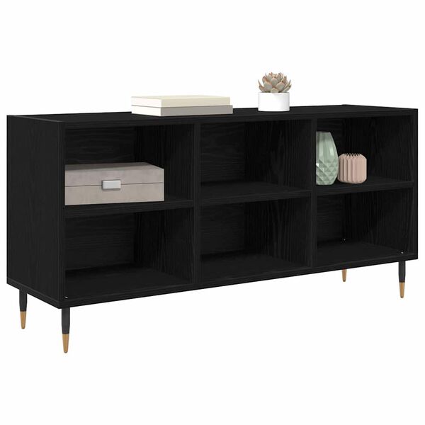 vidaXL TV Cabinet Black Oak 103.5 x 30 x 50 cm Engineered Wood