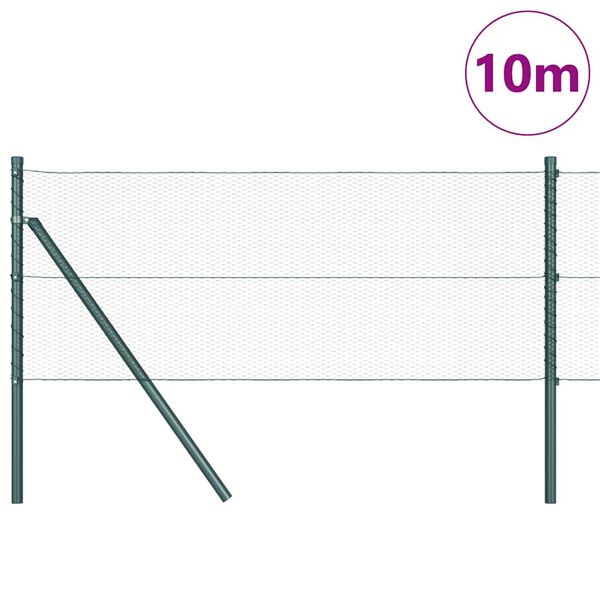 vidaXL Fence Post Green 10 x 0.6 m (13 mm mesh) Steel and PVC