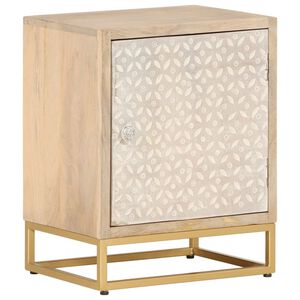 vidaXL Bedside Cabinet 40x30x50 cm Solid Wood Mango and Iron