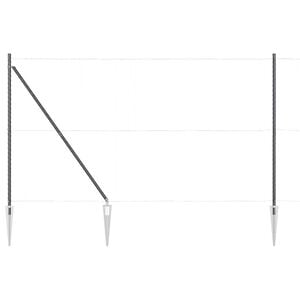 vidaXL Ground Spike Fence Post 13 pcs Grey Powder-Coated Steel