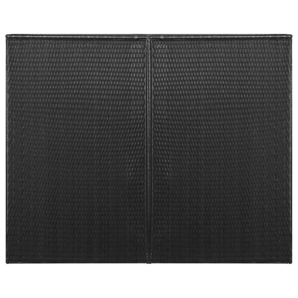 vidaXL Double Wheelie Bin Shed Black 153x78x120 cm Poly Rattan