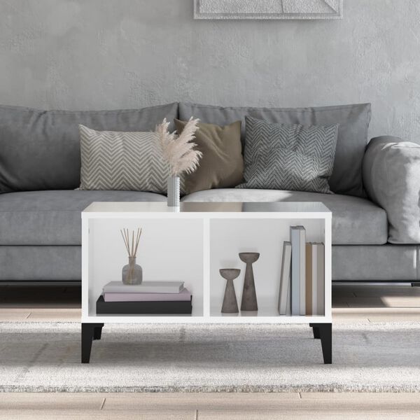 vidaXL Coffee Table High Gloss White 60x50x36.5 cm Engineered Wood