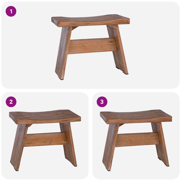 vidaXL Stool Natural 40 x 25 x 31 cm Mahogany Wood