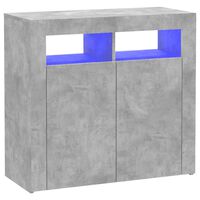 vidaXL Sideboard with LED Lights Concrete Grey 80x35x75 cm