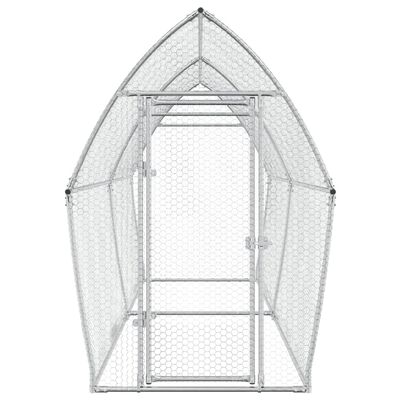 vidaXL Chicken Cage Silver 400x105x182 cm Galvanised Steel