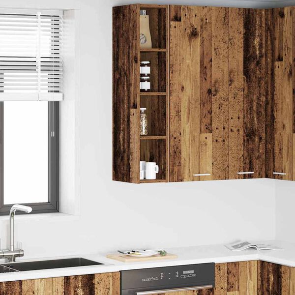 vidaXL Hanging Cabinet Old Wood 20 x 29.5 x 100 cm Engineered Wood