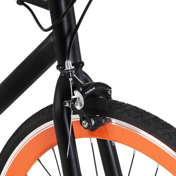 vidaXL Fixed Gear Bike Black and Orange 700c 59 cm