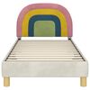 vidaXL Children's Bed Frame with Headboard Cream 80 x 160 cm Velvet