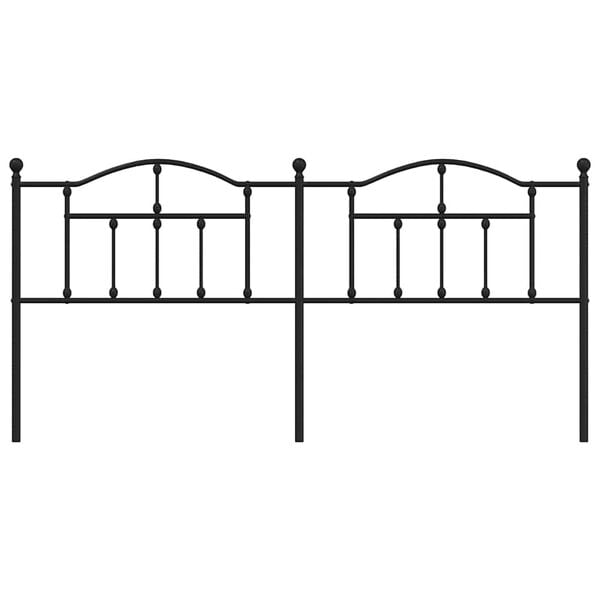 vidaXL Metal Replace Headboard Black 193 cm