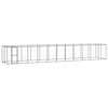 vidaXL Outdoor Dog Kennel Steel with Roof 26.62 m&sup2;
