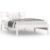 vidaXL Bed Frame | White | Solid pinewood | Single | Classic/Traditional