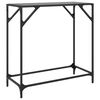 vidaXL Console Table with Black Glass Top 80x35x81 cm Steel