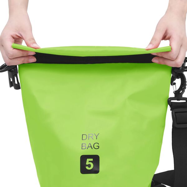 vidaXL Dry Bag Green 5 L PVC