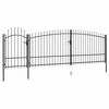 vidaXL Garden Fence Gate Woerden with Spear Top 5x1.75 m Black