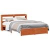 vidaXL Bed Frame with Headboard 2 pcs Wax Brown Solid Pine Wood