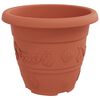 vidaXL Round Flower Pot 6 pcs Brick Red &Oslash; 26 x 21.5 cm Plastic