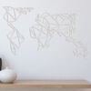 Homemania Wall Decoration World 100x58 cm Steel White