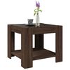 vidaXL Coffee Table with LED Brown Oak 53x53x45 cm Engineered Wood